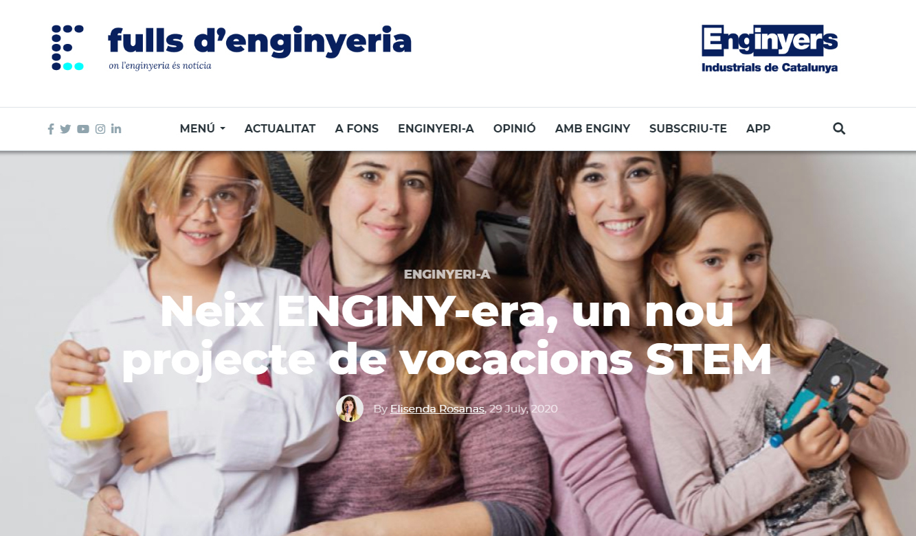 No et perdis l'article que dedica @FullsEnginyeria a ENGINY-era!