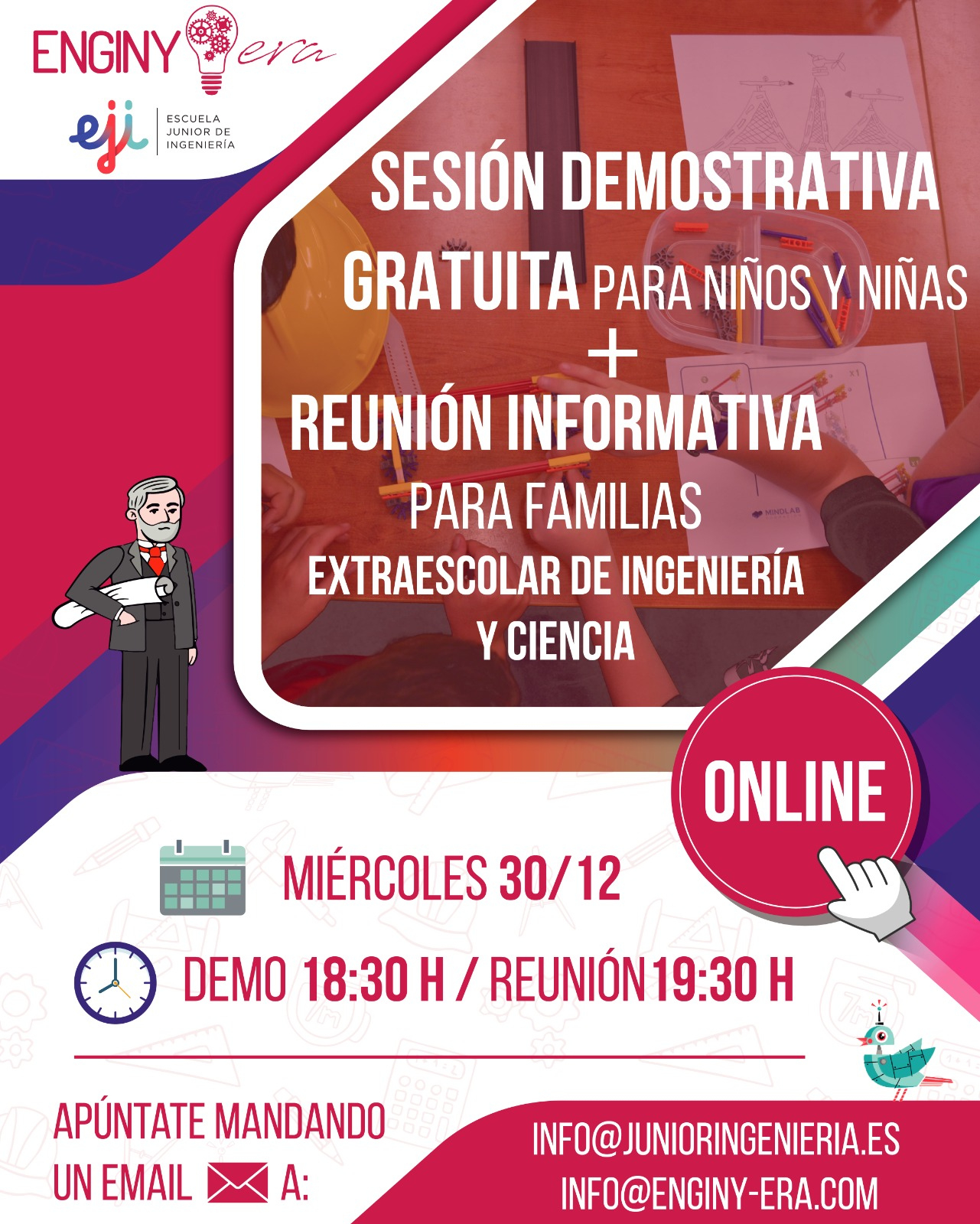 &iquest;A tu hij@ le gustar&iacute;a probar un d&iacute;a la extraescolar INGENIER&Iacute;A Y CIENCIA? &iquest;Tienes dudas sobre horarios, precios, ...? 