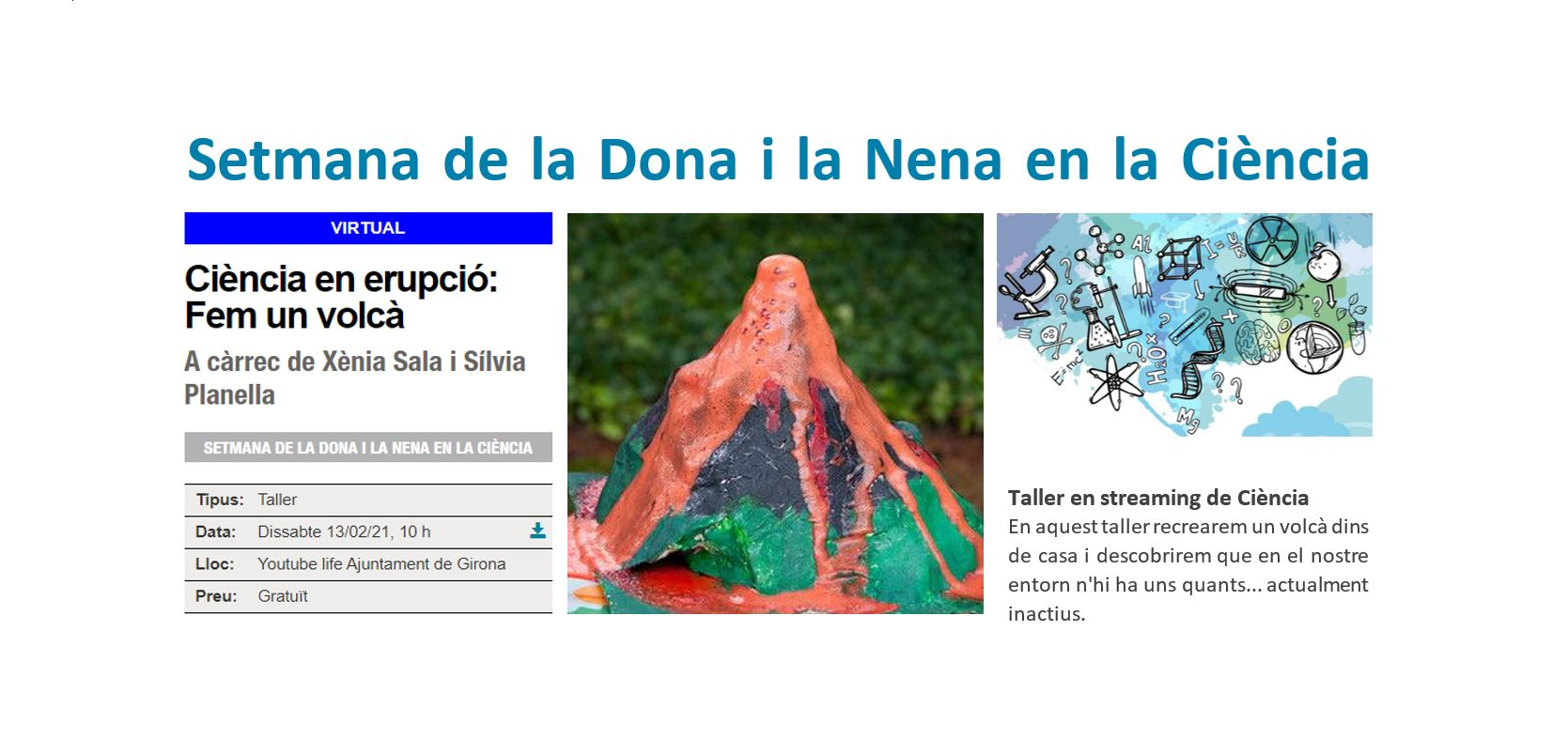 No us perdeu dem&agrave; dissabte a les 10h el taller gratu&iuml;t de Ci&egrave;ncia en streaming pel Youtube de l'Ajuntament de Girona. Us hi esperem!