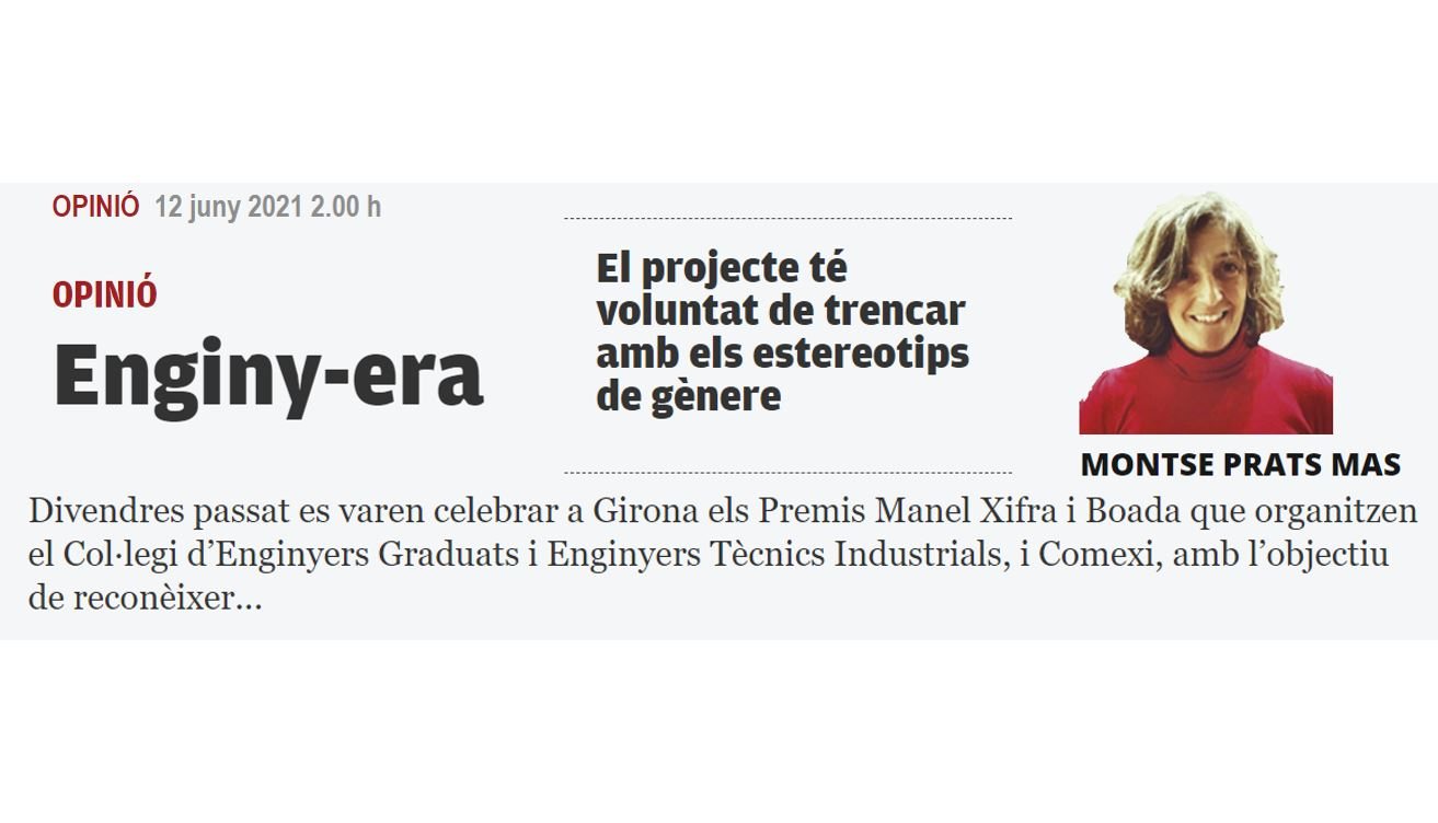 Article d'opini&oacute; sobre ENGINY-era al Diari El Punt Avui