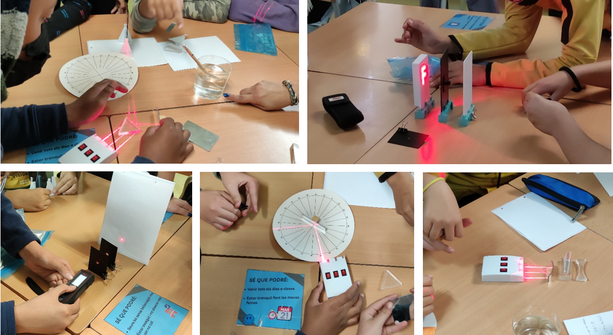 Taller presencial de fen&ograve;mens &ograve;ptics a l'escola Catalunya de Sant Adri&agrave; del Bes&ograve;s