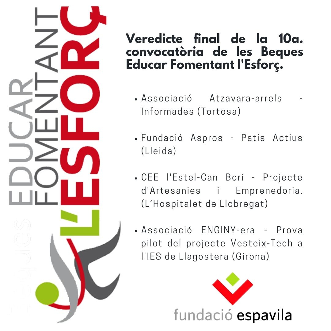 ENGINY-era guanya una de les beques de la Fundaci&oacute; Espavila per portar a terme la prova pilot del projecte Vesteix-Tech a l'IES de Llagostera