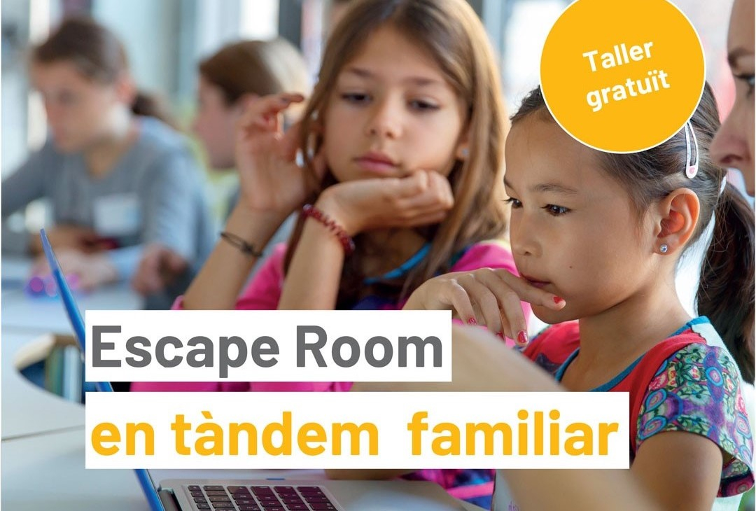 Vols passar-ho b&eacute; programant? Apunta't als tallers virtuals ESCAPE ROOM EN T&Agrave;NDEM FAMILIAR per a nenes de 8 a 14 anys i parella!
