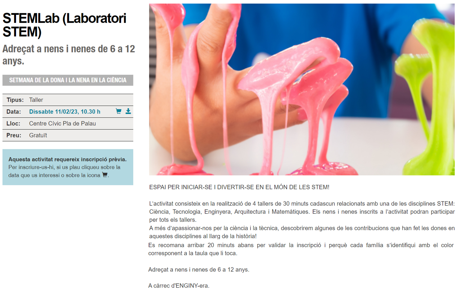 Ja podeu apuntar la canalla en els tallers gratu&iuml;s STEMLab en el marc de la Setmana de les Dones i les Nenes en la Ci&egrave;ncia!