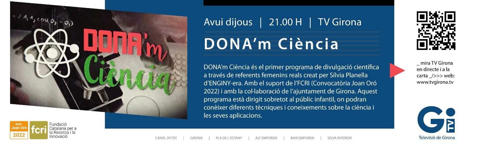 Avui estrenem el programa de divulgaci&oacute; de la ci&egrave;ncia "DONA'm Ci&egrave;ncia"!!!