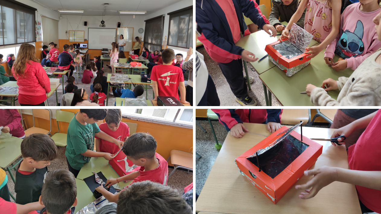 Taller del forn solar a l'escola de Taial&agrave; gr&agrave;cies al suport de la Fundaci&oacute; Caixa d'Enginyers